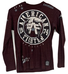 American Fighter Mens XL Front Back Graphic Long Sleeve Shirt