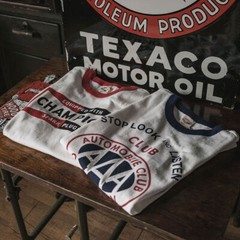 NON STOCK Hot Rod Crewneck Tee Shirt Moto Biker T-Shirt Heavyweight Retro TShirt
