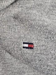 VTG Tommy Hilfiger Raglan Shirt Men’s L Gray Blue Y2K Skater Grunge Waffle