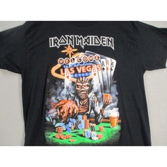 Iron Maiden Las Vegas Eddie Casino Poker Black T-Shirt Mens Large 2023 Licensed