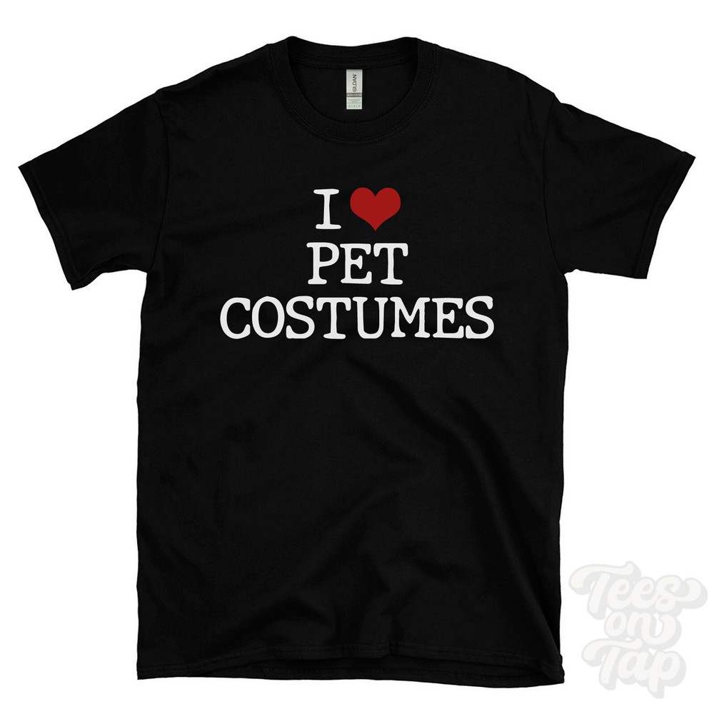 I LOVE PET COSTUMES T-SHIRT heart pets accessories animals halloween fashion