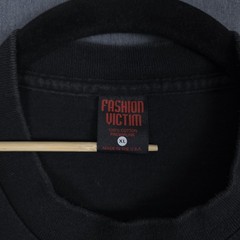 Vintage Fashion Victim Alien Shirt XL Black Short Sleeve Glow in the Dark 1995
