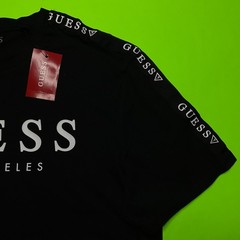 GUESS Los Angeles Men’s Short Sleeve T-Shirt Size LARGE Black w/White Cotton NEW