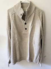 Goodfellow & Co Men’s Shawl Collar Button Sweater XXL Beige Knit Pullover