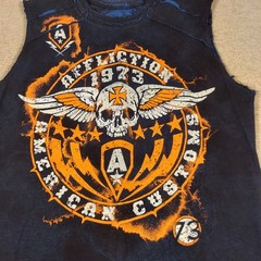 Men’s Affliction Reversible Sleeveless Tank Top Sz L Live Fast American Customs