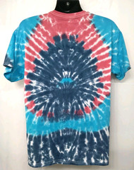 New Tie Dye Men’s T-Shirt Red Blue Adult LARGE Multicolor Summer Spiral Swirl