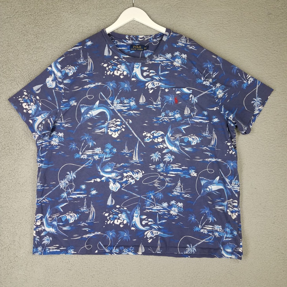 Polo Ralph Lauren T-Shirt Men’s 3XB Big Hawaiian Swordfish Island Travel Casual