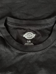 Dickies Men’s Black Cotton Knit Crew Neck Short Sleeve Pocket Logo T-Shirt L