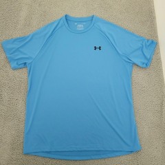 Under Armour Tech Tee Mens L Blue Short Sleeve Athletic T-Shirt Loose Fit