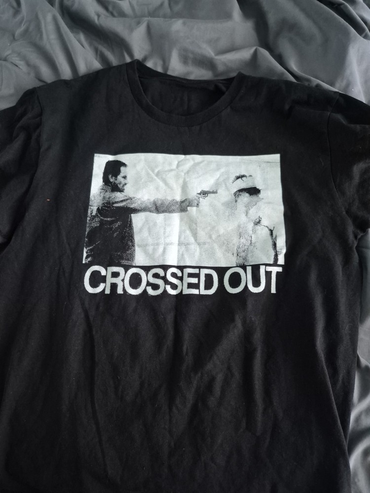 Crossed Out Band Shirt Size Large Hardcore Locust Charles Bronson Spazz infest