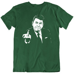 Ronald Reagan Donald Trump Republican Middle Finger T-Shirt Tee Gift New