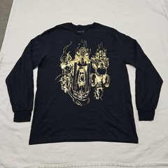 EUC Sz LARGE Elder Scrolls Loot Crate Black Shirt Gold Foil Graphic Long Sleeve