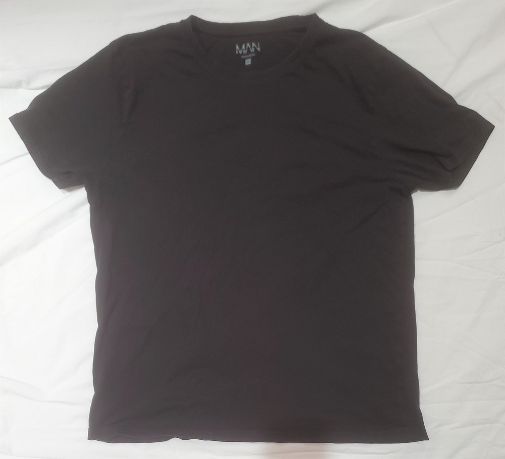 Boohoo MAN Black 100% Cotton Short Sleeved T-Shirt Men’s 2XL