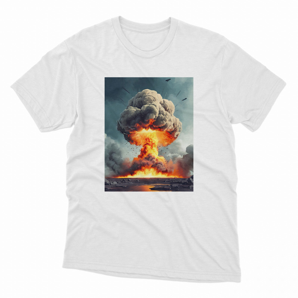 ATOMIC BOMB NUCLEAR MUSHROOM CLOUD. RETRO STYLE S,M,L,XL,2XL,3XL,4XL,5XL