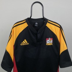 Chiefs Adidas Rugby Polo Shirt Mens Size XL Black Short Sleeve Collared Sports