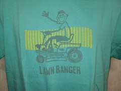Life is Good Lawn Ranger Adult Medium Cyan TShirt
