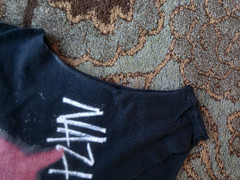 VTG DIY Cut-Out Dead Kennedys Shirt MED: CRUST PUNK BIKER MOTO THRASHED Y2K
