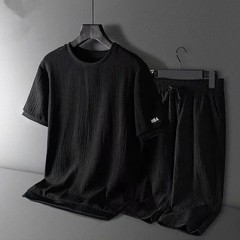 Summer Casual Sports Ice Silk ort Sve T-irt Seven-Foot orts Loose Large Size Two