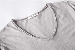 Cotton Men T-shirt V-neck Short Sleeve Fashion Slim Fit Soild T-shirts Tops Tees