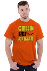 Chillin Like A Krillin Funny Anime Manga pun Womens or Mens Crewneck T Shirt Tee