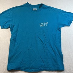 Vintage Hanes Shirt Mens XL Blue Tri Delt Theta Formal 87 Party Greek Tee USA