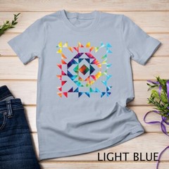Tie Dye Geometric Shapes Pattern Quilt Block Art – Scandi Folk Unisex T-shirt