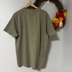 Common People Mens Ottomon Woven Shirt Top Crew Neck LARGE Sage Green