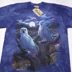 Vintage The Mountain Owl T-Shirt Hand Dyed NEW w/ TAGS Mens XL Blue Y2K 1999