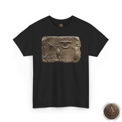 Fish Apkallu T-Shirt, Winged Disc 3 Beings Anunnaki Sacred Tree Relief Tee