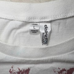 Vintage Y2K District Threads Graphic Tee T-Shirt Size L White 2000s Short Sleeve