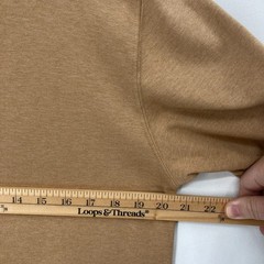 Lands’ End Mens M 38-40 Mock Neck Shirt Brown Cotton Long Sleeve Casual