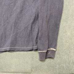 Vans Shirt Mens Medium Navy Blue Waffle-Knit Long Sleeve Round Neck Thermal Tee