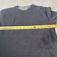 Eddie Bauer Men’s Blue Waffle Knit Long Sleeve Crew Neck Logo T-Shirt Size S