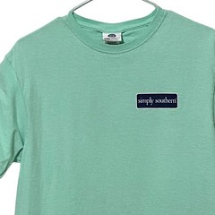 Simply Southern Mens Preppy T-Shirt M Minty Green Bow Ties Casual Coastal