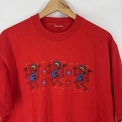VTG Single Stitch Graphic Tee XL Red Fruit of the Loom T Shirt Southwest Tribal