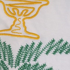 ASOS Design Mens XXXL Cream Oversized California Palm Tree Embroidered T-Shirt