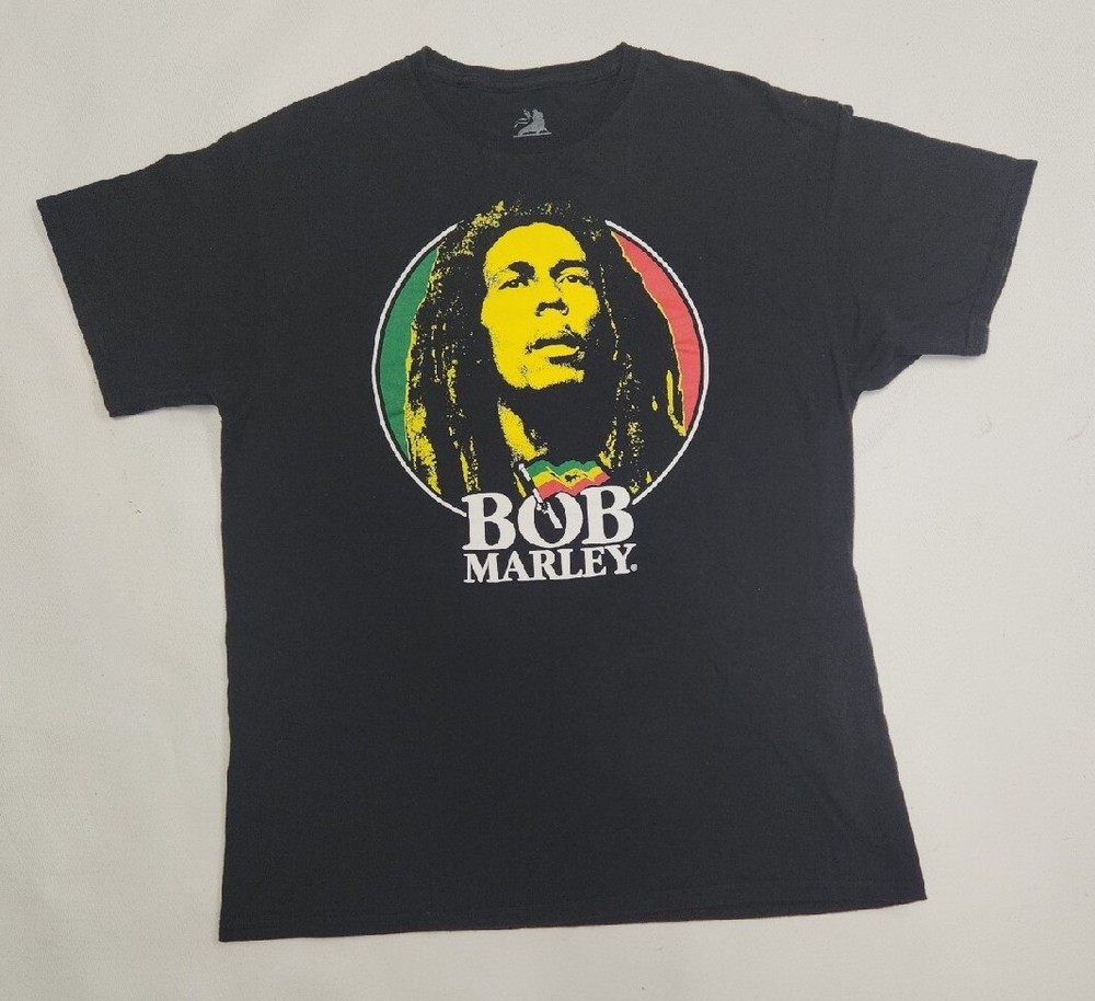Bob Marley Reggae Zion Rootswear Black T Shirt Men’s Size L Large
