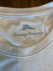 Tommy Bahama SZ L Mens SS Tshirt Coconut Cream Performance Poly Cotton NWT $64.5