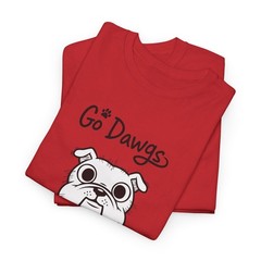 Go Dawgs Bulldog T-Shirt – Cute Dog Graphic Red Tee – UGA Football Game Day