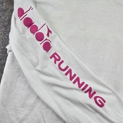 Diadora T-Shirt Men’s XXL White Equipe Atomo Trainer Long Sleeve Graphic Tee
