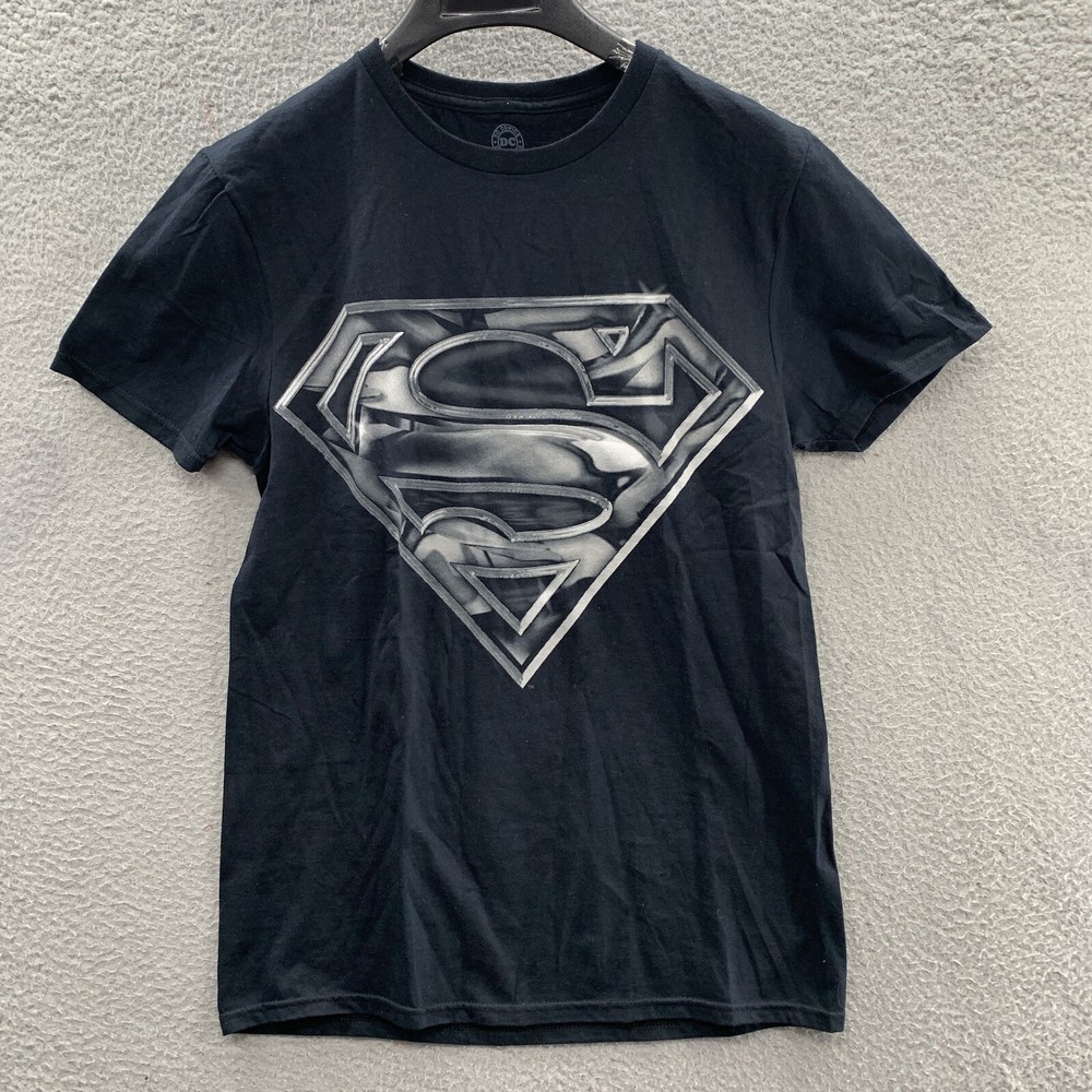Official DC Comics Superman Men Adults Black Steel Contrast Graphic T-Shirt S
