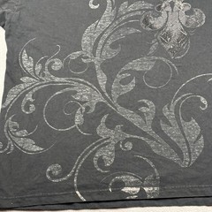 Mecca USA Mens Black Silver Foil Fleur De Lis Graphic T-Shirt Large Y2K Urban