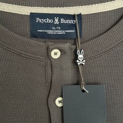 Psycho Bunny Henley T-Shirt Men’s XL Long Sleeve Chest Pocket Dark Gray NWT