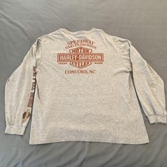 Harley-Davidson Shirt Mens XL Gray Long Sleeve Pocket Speedway Concord NC