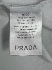 Prada T-Shirt Mens Medium White Crew Neck Short Sleeve Cotton Designer
