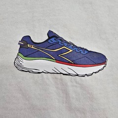 Diadora T-Shirt Men’s XXL White Equipe Atomo Trainer Long Sleeve Graphic Tee