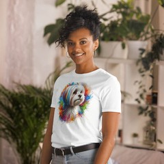Colorful Maltese Dog Unisex T-Shirt | Vibrant Design Tee | Short Sleeve Comfort