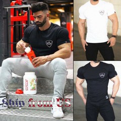 Men’s Bodybuilding Gym Workout T-Shirt Muscle Shaper Sport Fitness Active Tee