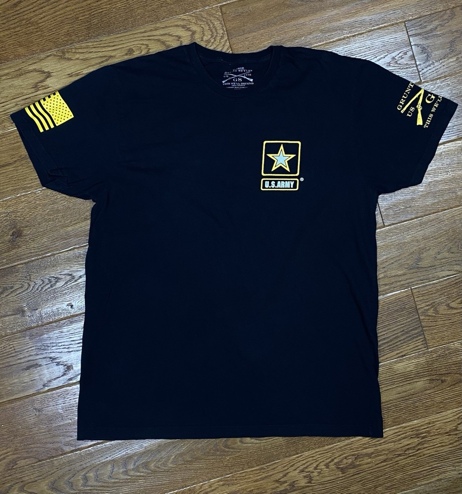 Grunt Style Men’s U.S. Army T-Shirt – Size XL – Black And Yellow