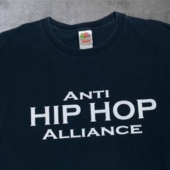 Anti Hip Hop Alliance Music Spellout Graphic Black T-Shirt Large